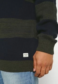 Jack & Jones JJPANNEL STRIPE CREW NECK - Jumper - Forest Night -Jack & Jones Shop d3fa5b1466134a1ca875b8c6ee466fc7
