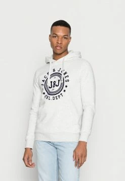 Jack & Jones JJFLOCKER HOODIE - Sweatshirt - White Melange