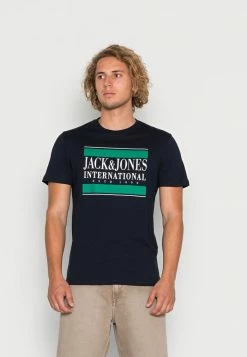 Jack & Jones JORINTERNATIONAL TEE CREW NECK - Print T-shirt - Navy Blazer