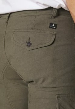 Jack & Jones JJIPAUL JJFLAKE LINEN - Cargo Trousers - Olive Night -Jack & Jones Shop e46aa8c2f77747aebe827a089c9a97b2