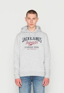 Jack & Jones JJELOGO - Hoodie - Light Grey Melange