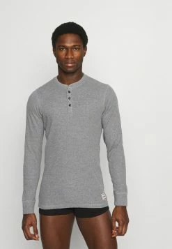 Jack & Jones JACHENRIK HENLEY - Pyjama Top - Grey Melange