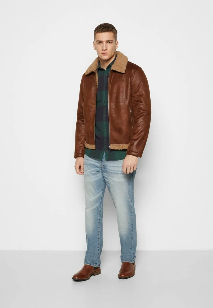 Jack & Jones JJEAGLE JACKET - Faux Leather Jacket - Almond 2 Jack & Jones JJEAGLE JACKET - Faux Leather Jacket - Almond - Image 2