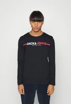 Jack & Jones JCOFREDERIK TEE LS - Long Sleeved Top - Navy Blazer