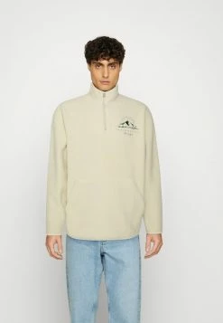 Jack & Jones JOREVERST HIGH NECK ZIP UNISEX - Fleece Jumper - Oatmeal