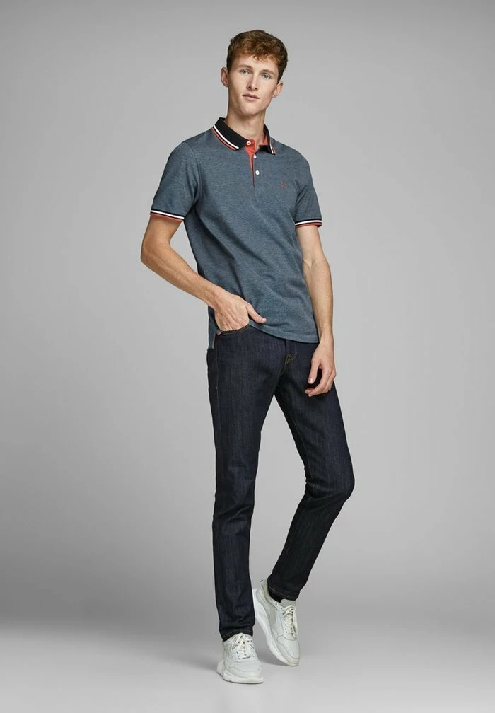 Jack & Jones JJEPAULOS - Polo Shirt - Denim Blue 2 Jack & Jones JJEPAULOS - Polo Shirt - Denim Blue - Image 2