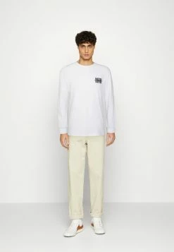 Jack & Jones JORCOLLEGE TEE - Long Sleeved Top - Bright White
