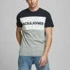 Jack & Jones JJELOGO BLOCKING TEE - Print T-shirt - Navy Blazer