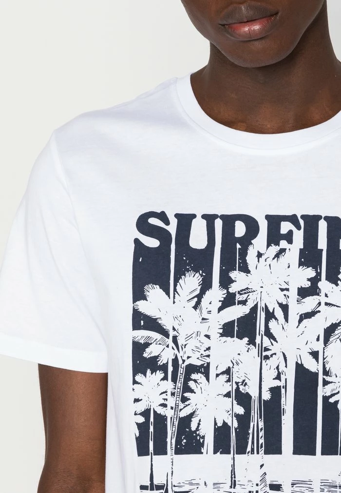Jack & Jones JORVENICE MONOCHROME TEE CREW NECK - Print T-shirt - Bright White 5 Jack & Jones JORVENICE MONOCHROME TEE CREW NECK - Print T-shirt - Bright White - Image 5