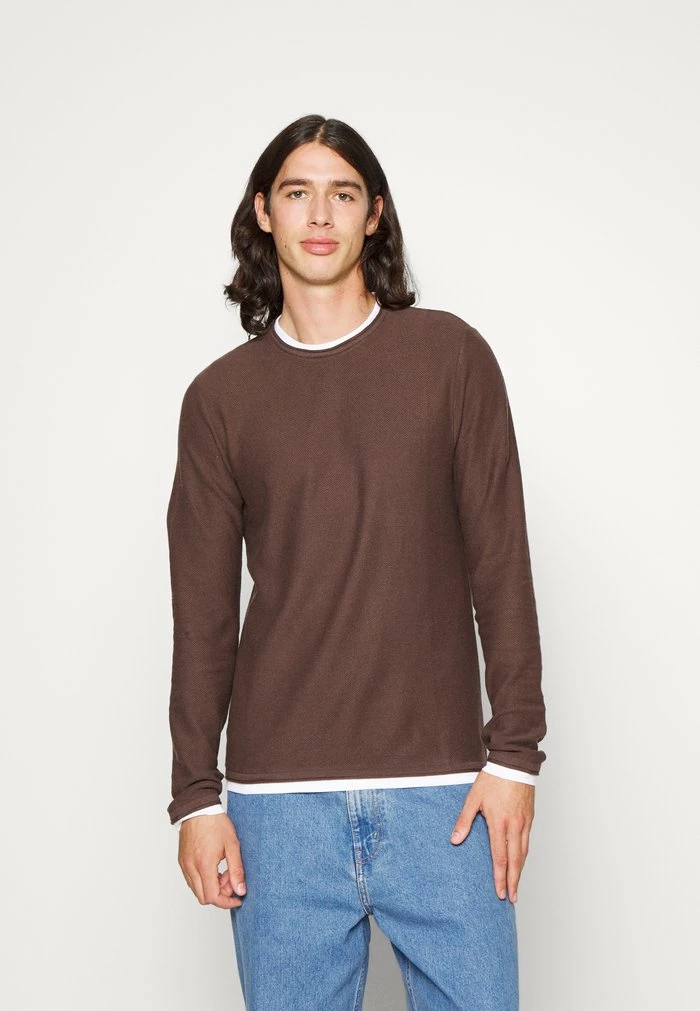 Jack & Jones JORTWINN CREW NECK - Jumper - Seal Brown 1 Jack & Jones JORTWINN CREW NECK - Jumper - Seal Brown