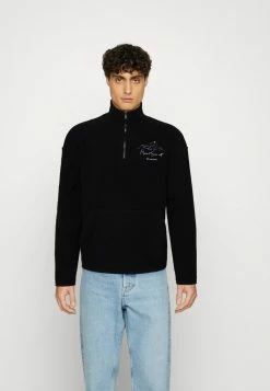 Jack & Jones JOREVERST HIGH NECK ZIP UNISEX - Fleece Jumper - Black