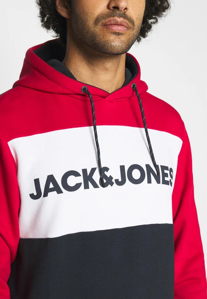 Jack & Jones JJELOGO BLOCKING - Hoodie - Tango Red 5 Jack & Jones JJELOGO BLOCKING - Hoodie - Tango Red - Image 5