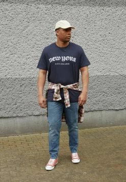 Jack & Jones JORNEWYRK TEE CREW NECK - Print T-shirt - Navy Blazer