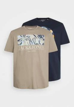Alternative view of Jack & Jones JORFLOWER BRANDING TEE 2 PACK - Print T-shirt - Fungi