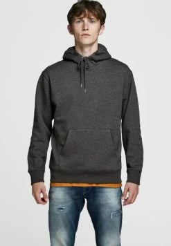 Jack & Jones JJESOFT HOOD - Hoodie - Dark Grey Melange