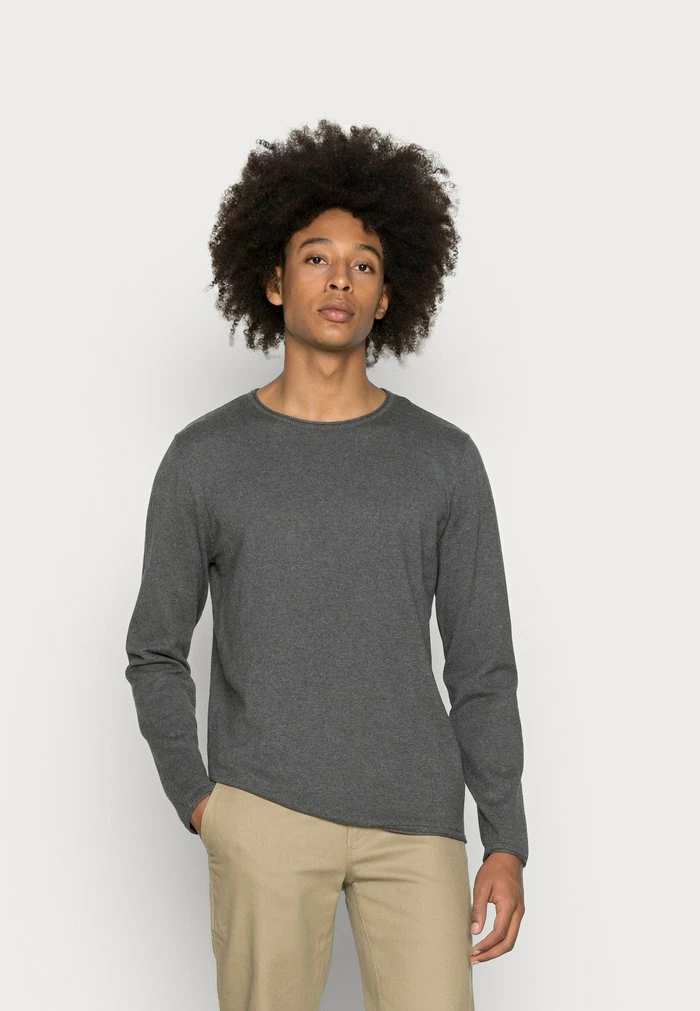 Jack & Jones JJEMAX CREW NECK - Jumper - Dark Grey 1 Jack & Jones JJEMAX CREW NECK - Jumper - Dark Grey