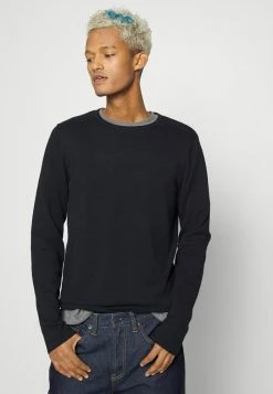Jack & Jones JJEMAX CREW NECK - Jumper - Navy Blazer/twisted With Black